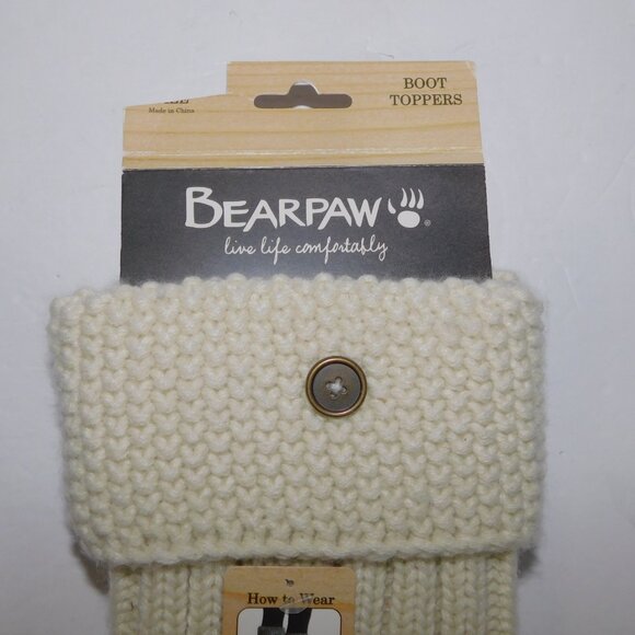 Bearpaw Cream Knit Boot Toppers New Unused - Picture 6 of 7